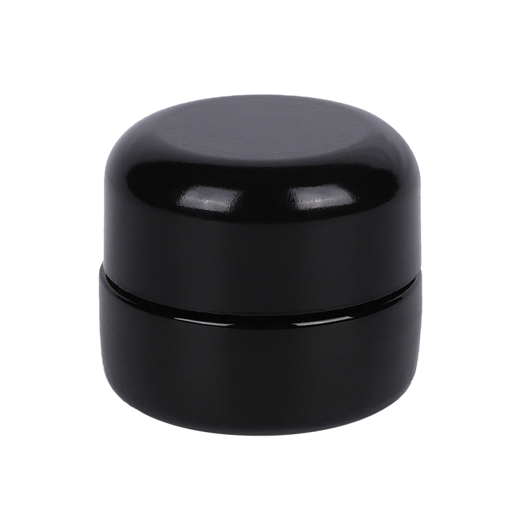 C014 5g Round Black Glass Bottle CBD Jar